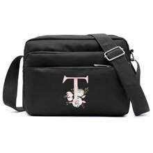 Bolso De Hombro Para Mujer Con Patrón De Letras, Elegante Y Conveniente Para Actividades Al Aire Libre Bolso De Teléfono Bolso Mensajero Bolsa De Varias Capas Monedero Para Mujer Útiles Escolares Para La Habitación De Residencia Universitaria Bolsa Vintage Estilo Bandolera Correa Geométrica Bolso Cruzado En El Pecho Para Mujeres Regalo