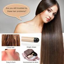 多功能吹風機刷柔軟度和控制，輕巧的旅行熱梳，適用於家居、學生宿舍、沙龍使用，4合1捲髮用吹風機、直髮板、梳子、電動旋轉捲髮梳，吹風機造型工具，理髮店沙龍家用