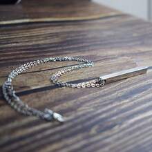 Stainless Steel Four Sides Engraved Name Date Cuboid Stick Bar Necklace For Men Women Charm Waterproof Personalized Pendant Jewelry Holiday Anniversary GiftsStainless Steel Four Sides Engraved Name Date Cuboid Stick Bar Necklace For Men Women Charm Waterproof Personalized Pendant Jewelry Holiday Anniversary Gifts - Silver - View 7