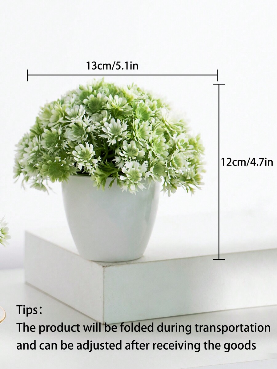 1pc Artificial Mini Chrysanthemum Plant Pot, 12cm High, Plastic