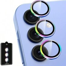 三星Galaxy A15 5G A14/34 A24 A54 A25 A13A05 A05S A35 A55相機鏡頭保護貼，單層金屬環鋼化玻璃鏡頭保護套，[強力吸附]抗刮花的超薄高清透明鏡頭保護套，S22u Ltras23ultra S24 S24plus S24 Ultra彩色1組 - 彩色 - 查看 1