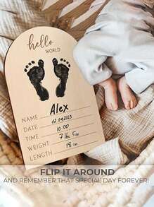 Cute Wooden Ultrasound Picture Frame - Beautiful Double Sided Sign For The Announcement Of Your Pregnancy Or Baby's Birth - Nursery Decor Sonogram Photo Frame & Pregnancy Gift For First Time Moms Baby Shower Family Decorations Gifts