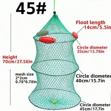Green Big-Eye 18-Strand Floating Fish Net With Float For Sea Fishing - Green - View 5