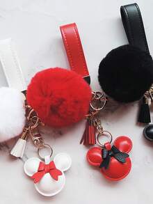 1 pieza Llavero de bola de pelo con colgante para bolso o coche - bola de pelo - Ver 1
