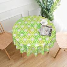 Green Star Pattern Round Tablecloths 60 Inch, For Outdoor,Buffet Table,Parties,Dinner, Kitchen,Wedding Table Cloth Cover Mat Decor - 60in - View 1
