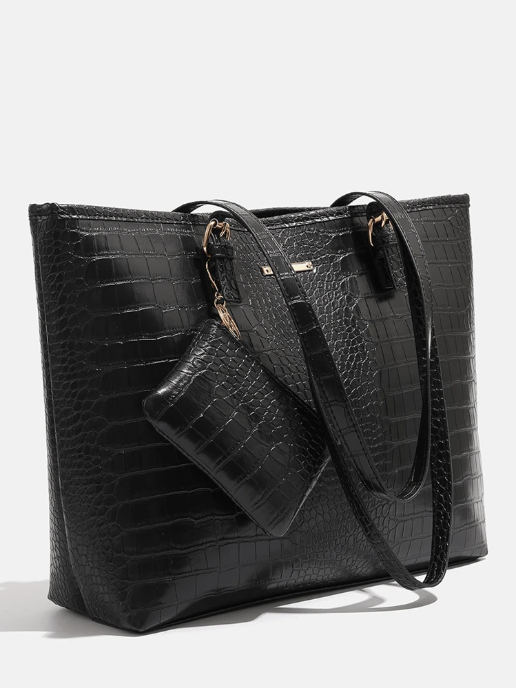 New Women's Large Bag, European And American Fashion Ladies' Shoulder Handbag, Mommy Bucket Bag - Black - View 6