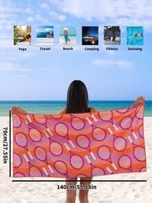 QIBHI 1pc Thin & Soft Printed Beach Towel Made Of Ultrafine Fiber, Quick-Drying, Suitable For Couples. Easy To Carry For Vacation And Travel. Sold Individually In Different Sizes. Please Choose Your Preferred Size. - Multicolor - View 3