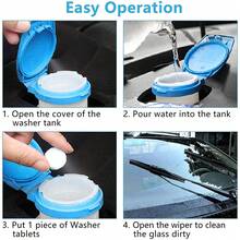100pcs  Car Windshield Glass Concentrated Washer Tablets Solid Car Effervescent Tablets Glass Solid Wiper Cleaning Tablets Fo - Multicolor - View 4