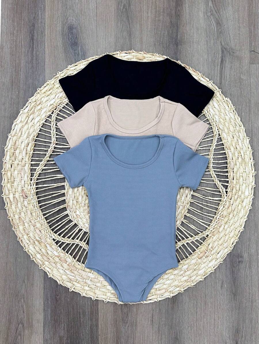 Women Bodysuits - 黑色/裸色/灰色 - 查看 1