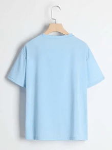 Men's T-Shirt Cotton Sol Beach Praia Mesh Premium - 淺藍色 - 查看 2