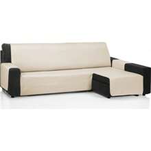 Ecommerc3 | Capa de sofá longa chaise 200 cm válida para chaise longa braço direito e esquerdo - capa de sofá longa chaise ajustável - Bege - Ver 1
