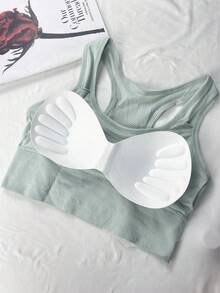 Green Sports Bra For Women, Suitable For Running, Yoga, And Can Be Worn As A Vest