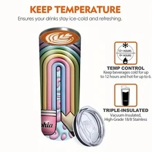 1pc, Teacher Rainbow Tumbler With Lid And Straw, 20oz Stainless Steel Water Bottle, Insulated Straight Water Cups, Summer Winter Drinkware, Outdoor Travel Accessories