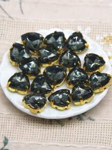 Bộ 50 Nhiều Màu Hình Trái Tim Đôi Lỗ May-Trên Thạch Anh Cho Quần Áo, Áo, Mũ, Túi Trang Trí - Nhiều màu - Xem 15