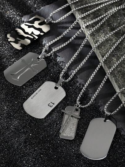 1pc Of Gorgeous Retro Vintage Stainless Steel Dog Tag Pendant Necklace For Men And Women Couple, Daily Casual And Holiday Nightclub Street Style Wearing, Christmas New Year's Valentine's Day Gifts For Friends Best Friend Gifts, Hip Hop West Coast Gangsta Rap Celebrity Style Jewelry, Mom, Mother, Mother's Day, Gift