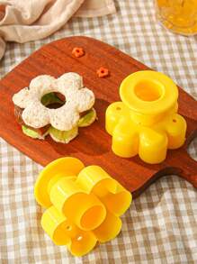 1 件/4 件三明治模具面包模具三明治机模具饭团模具 4 件便当寿司模具套装 - 黃色 - 查看 2