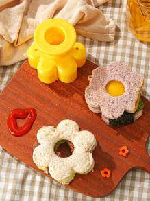 1 件/4 件三明治模具面包模具三明治机模具饭团模具 4 件便当寿司模具套装 - 黃色 - 查看 4