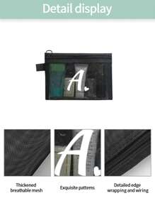 1 Túi Đựng Mỹ Phẩm Đa Năng Di Động Bằng Lưới Nylon Màu Đen Để Đi Du Lịch, Túi Trang Điểm Túi Trang Điểm Túi Chăm Sóc Da Túi Vệ Sinh Đóng Gói Khối, Đồ Du Lịch Cần Thiết Cần Thiết Cho Ký Túc Xá, Quà Tặng Phù Dâu Đám Cưới, Quà Tặng Mẹ, Quà Tặng Sinh Nhật, Quà Tặng Cho Bạn Bè Và Giáo Viên, Trang Trí Nhà Cửa, Phòng Khách Trang trí phòng ngủ trong phòng, Dụng cụ sắp xếp phòng tắm, Dụng cụ sắp xếp trang sức, Túi đựng đồ trang điểm Hộp đựng đồ trang điểm Hộp đựng đồ trang điểm - màu đen - Xem 3