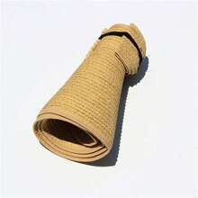 男女可折叠太阳帽，夏季沙滩帽，透气户外防晒露营帽 - 圓卷空頂草帽 - 查看 14