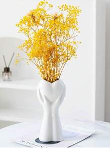 1 pièce Vase de décoration pour la maison en forme de cœur tenu à la main de style européen, design artistique en résine du corps humain pour fleurs, centre de table moderne unique pour mariage, salle à manger et décoration de salon
