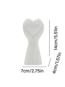 1 pièce Vase de décoration pour la maison en forme de cœur tenu à la main de style européen, design artistique en résine du corps humain pour fleurs, centre de table moderne unique pour mariage, salle à manger et décoration de salon