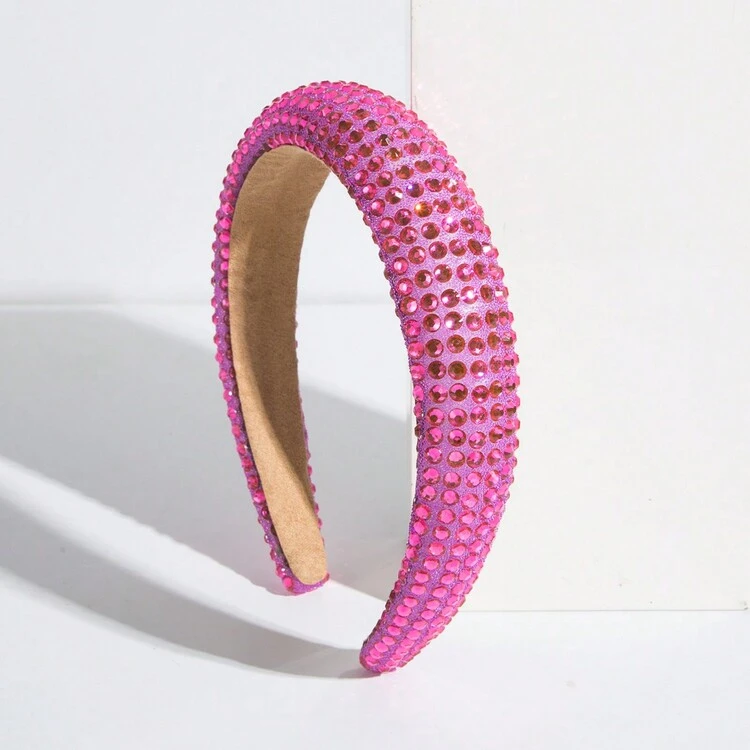 Simple Korean-Style Multicolor Rhinestone Decorated Headband, Sponge Padded Versatile Hair Hoop - For Women And Girls' Everyday Use, Face Washing, Outdoor Activities; Stylish Anti-Hair Tie Headpiece Tiaras - Multicolor - View 7