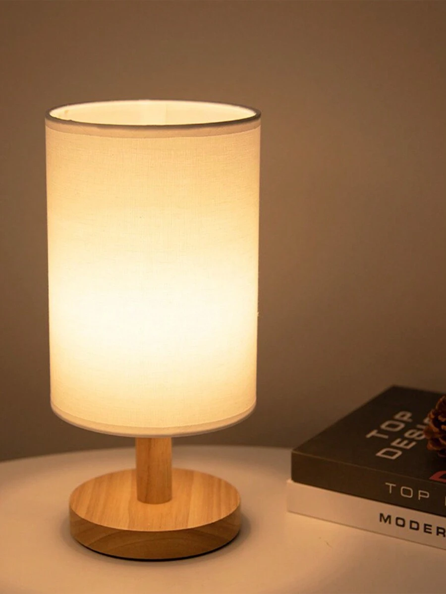 Set De 2 Lámparas De Buró Madera Estilo Minimalista