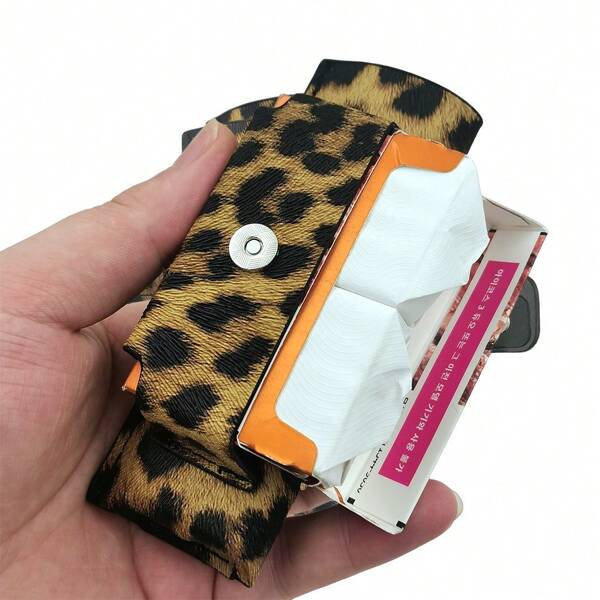 2 in 1 Zigarettenetui für IQOS ILUMA ONE Lederhülle, Zigarettencover für IQOS ILLUMA One Zubehör, Leoparden-Muster, Raucherzubehör