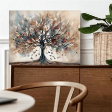 1 Pc Large Tree Of Life Canvas Print - Abstract Painting Wall Art - Art Decor Classic Modern Style - Geometric Pattern - Spring Summer Festival - Kitchen Bathroom Living Room Bedroom Decor - Painted Artwork On Canvas, Poster Gifts Birthday Graduation - Multicolor - View 10