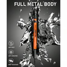 3-delige 1,3 mm vulpotlodenset met etui, metalen timmermanspotloden met 48 vullingen (rood, zwart, geel), gummen, weerbestendige behuizing voor markeren buitenshuis