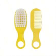 1 pieza de Juego de peine para bebé, cepillo suave para el cabello de recién nacidos, bebés y niños pequeños para prevenir la costra láctea y masajear el cabelludo durante el baño - Set de peine y cepillo para bebé - Ver 9