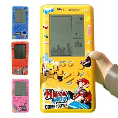 1pc Oversized Screen Game Console,8090 Youth Memories Nostalgic Old Retro Handheld Electronic Toys, Through Levels Puzzle Toy,Built In Multiple Classic Games,Powered By 2 AA Batteries (Not Included),Retro Handheld Game,Tv Games,Electronic Game