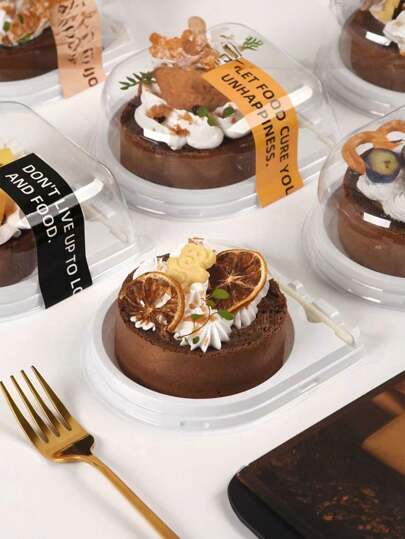 15 件西式甜品盒套装，包括迷你瑞士卷、蜂蜜卷、煎饼、慕斯，非常适合烘焙和外卖，不含贴纸礼品袋派对厨房学校用品食品袋食品盒适用于糖果巧克力饼干等。