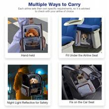 LEKESKY - Large Cat Backpack Carrier Expandable Pet Carrier Backpack For Small Dogs Medium Cats Fit Up To 18 Lbs, Dog Carrier Backpack,Puppy Backpack Carrier, Blue Striped - Xanh và trắng - Xem 3