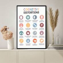 1入組認知失真油畫畫布牆藝術裝飾，現代藝術風格印刷海報圖片，適用於房間裝飾、走廊、臥室、酒吧牆飾，秋季裝飾、室內裝飾（無框） - 杏色 - 查看 1