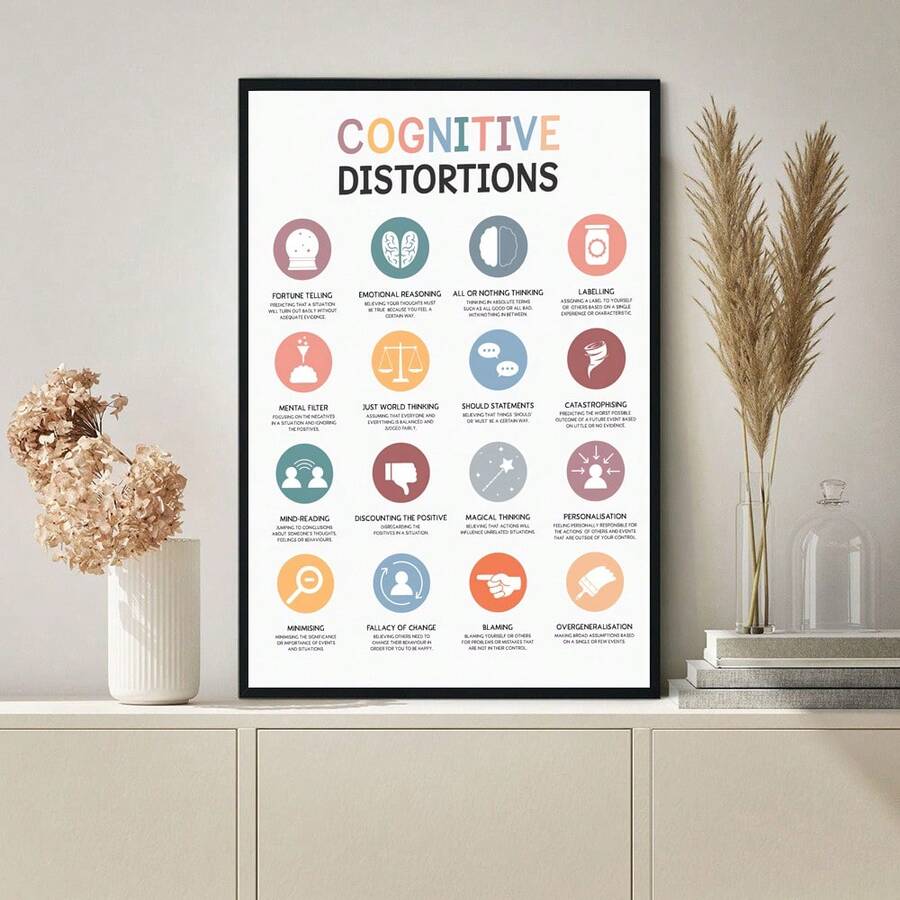 1入組認知失真油畫畫布牆藝術裝飾，現代藝術風格印刷海報圖片，適用於房間裝飾、走廊、臥室、酒吧牆飾，秋季裝飾、室內裝飾（無框） - 杏色 - 查看 1