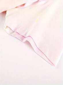 Annil 女童扎染印花立体花朵圆领短袖七分裤套装夏季新款抗菌衣弹力甜美 - 粉色 - 查看 4