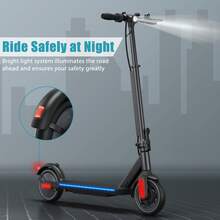 E scooter, scooter eléctrico con neumáticos de 9 pulgadas, scooter eléctrico plegable con carga de hasta 120 kg, velocidad máxima de 20 km/h, alcance de 32 km, sistema de frenado dual E scooter para adultos - Negro - Ver 5