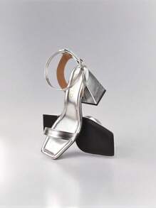 Women Heeled Sandals - Bạc - Xem 2