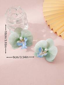 2pcs/Set Elegant Mori Style Butterfly Orchid Hair Clips - Multicolor - View 3