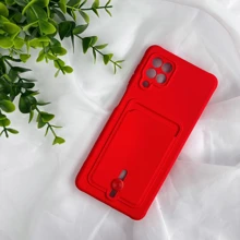 Capa Anti Impacto Colorida/ Samsung Galaxy M62 / Porta cartão com Botão para levantar (CF39) - Vermelho - Visão 4