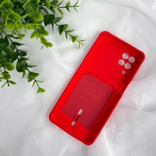 Capa Anti Impacto Colorida/ Samsung Galaxy M62 / Porta cartão com Botão para levantar (CF39) - Vermelho - Visão 5