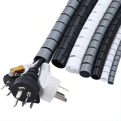 1pc 1cm/1.5cm/2cm/2.8cm/3.2cm/4cm Cable Organizer Wrap, Wire Management Tube, Cable Sleeve, Excludes Cable Clips