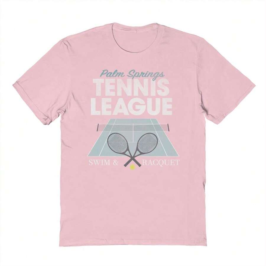 Social Collective Palm Springs Tennis League Graphic Cotton Short-Sleeve T-Shirt - Hồng - Xem 1