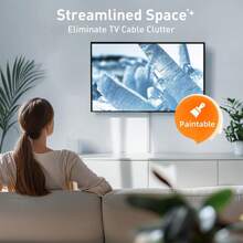 4 szt. osłon przewodów na 2 przewody, 68-calowy ukrywacz przewodów montowany na ścianie, biały zestaw osłon przewodów, osłona przewodu do przedłużacza, kabel Ethernet, przewód głośnikowy, 4X L17in W0.7in H0.4in