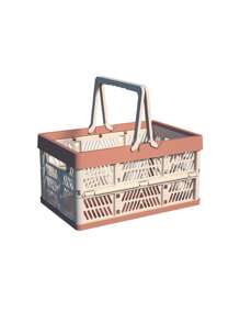 1入摺疊式便攜式野餐籃，蔬果籃，超市購物手提袋