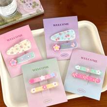 2 buc cleme de păr acrilice 3D cu strat dublu, cu design floral, accesorii de păr simple și versatile pentru fete, potrivite pentru uz zilnic, cleme cu gheare, gheare de păr, agrafe de păr, lucruri școlare, flori, ținute de vacanță pentru femei