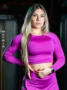Women Sports Bras - 紫色 - 查看 1
