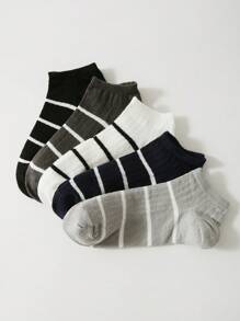 1/5/10/20 Đôi Tất Ngắn In Chữ Sọc Khối Màu Cho Nam, Tất Thể Thao Thường Ngày Thoáng Khí Chống Mùi Cho Học Sinh/Người Lớn, Giao Màu Ngẫu Nhiên - Nhiều màu - Xem 4