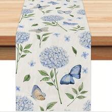 1 pieza, Elegante camino de mesa con mariposas de varios colores, camino de mesa con patrón de mariposas florales en azul, tema de flores, decoración para mesa de comedor, interior y decoración para fiestas de 33 cm x 183 cm / 13 pulgadas x 72 pulgadas, rectangular para el hogar y la cocina - Multicolor - Ver 8